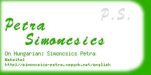 petra simoncsics business card